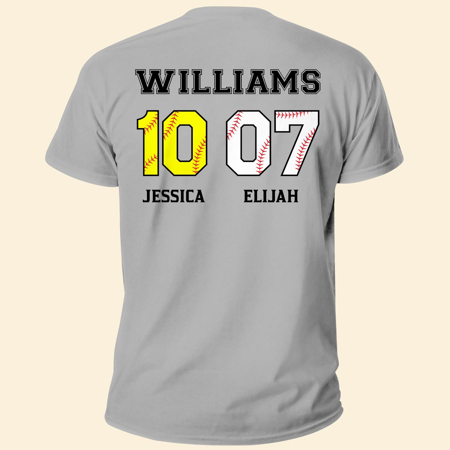 Baseball & Softball Numbers Family - Personalized Back Printed Shirt