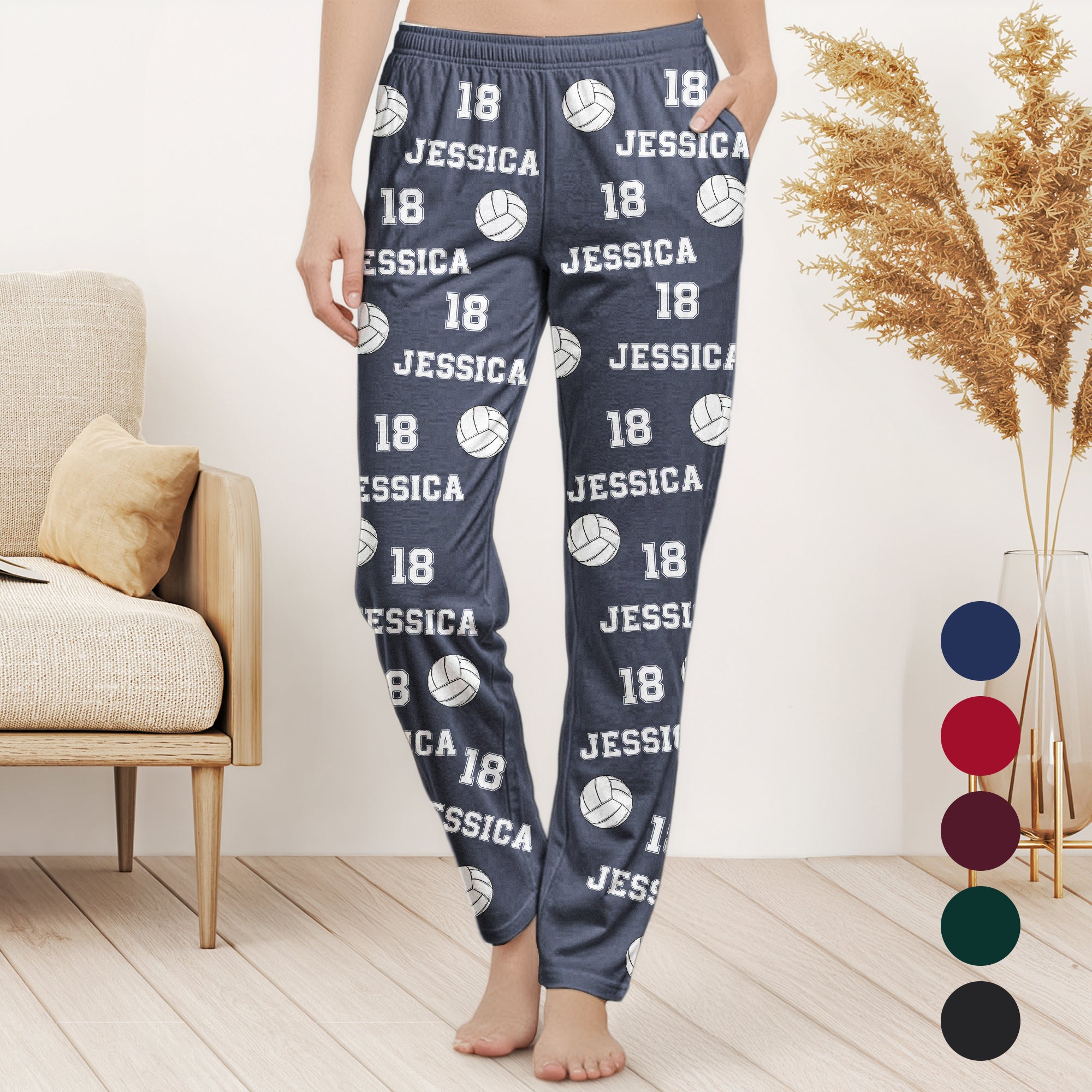 Volleyball Custom Name, Number - Personalized Sweatpants