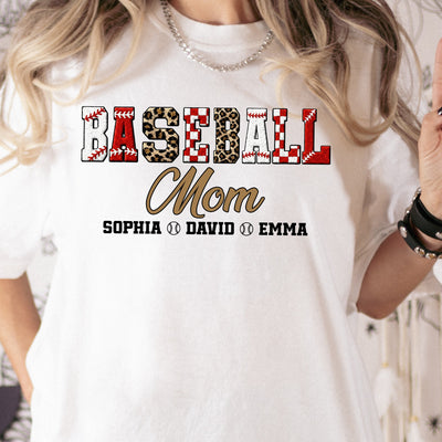 Baseball Mom Faux Yarn Print - Personalized Shirt