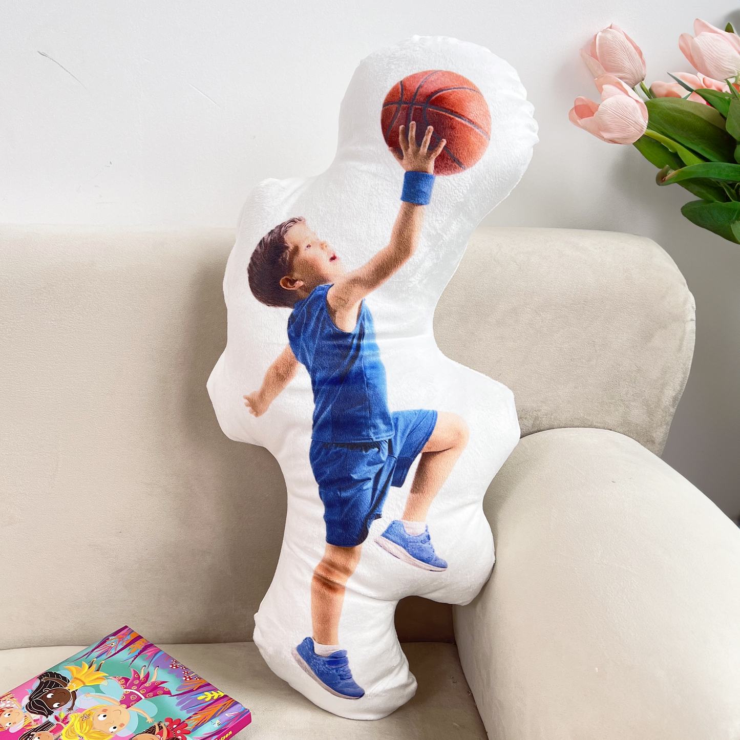 Basketball Boys Girls Gifts For Son Daughter Grandkids - Personalized Photo Custom Shaped Pillow