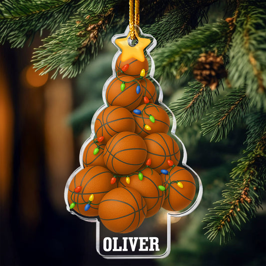 Basketball Christmas Tree - Personalized Acrylic Ornament