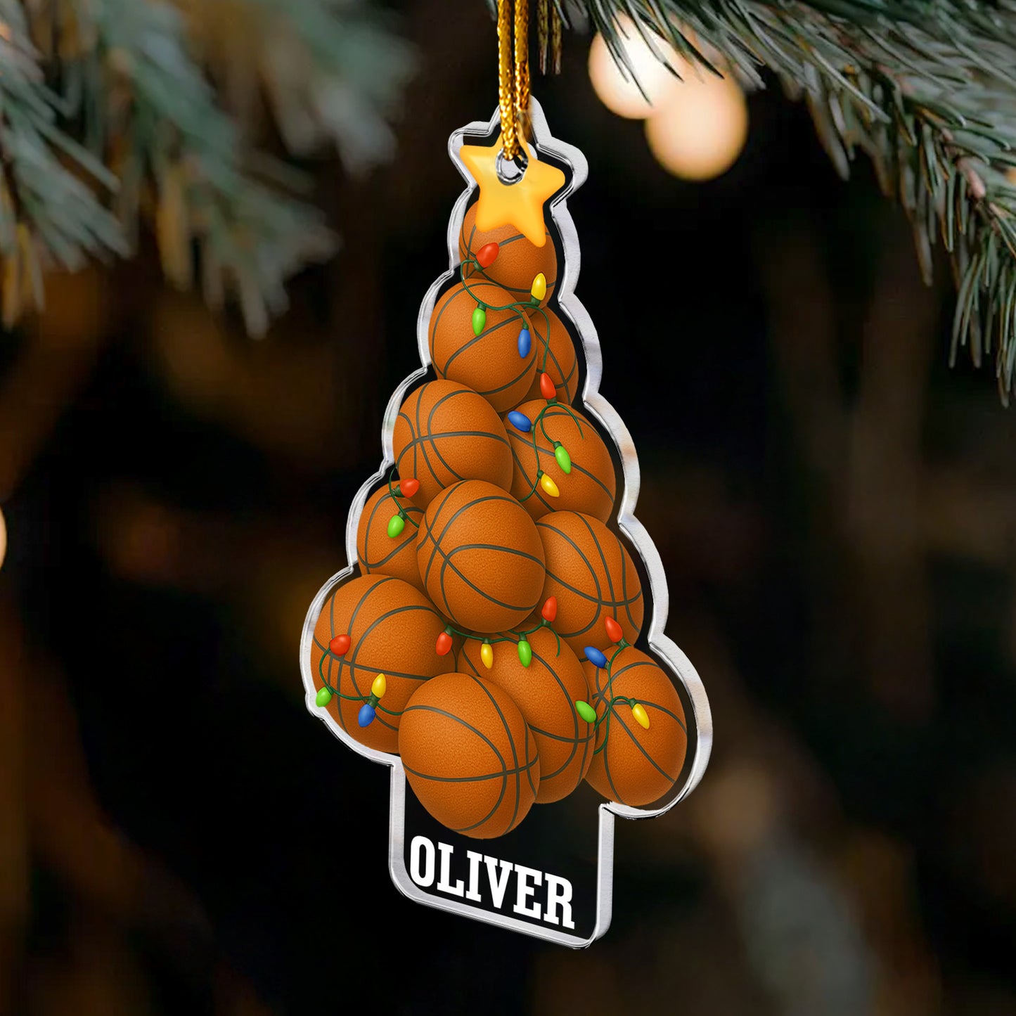 Basketball Christmas Tree - Personalized Acrylic Ornament