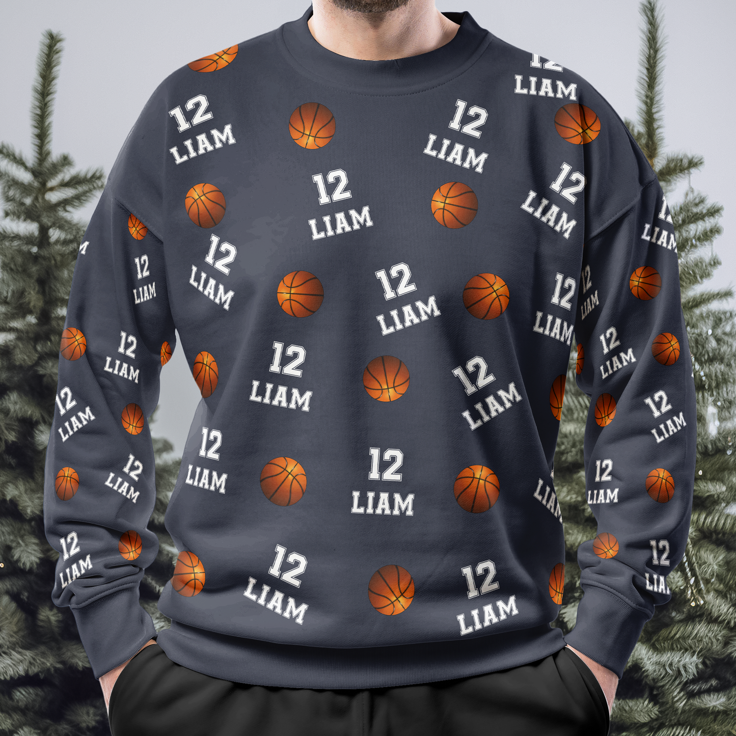 Basketball Custom Name, Number - Personalized 3D Printed Sweatshirt