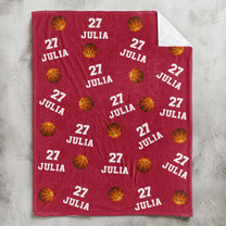 Basketball Custom Name, Number - Personalized Blanket