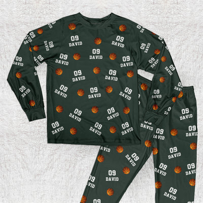Basketball Custom Name, Number - Personalized Pajama Set