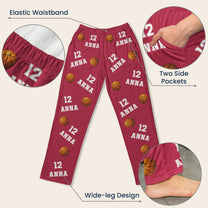 Basketball Custom Name, Number - Personalized Sweatpants - Lounge Pants With Pockets, Custom Pajama Pants, Jogger Sweatpants, Gift For Son, Gift for Him