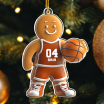 Basketball Gingerbread Christmas Ornament - Personalized Acrylic Ornament