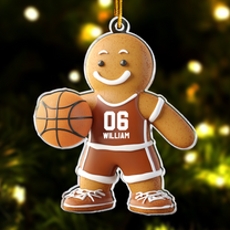 Basketball Gingerbread Christmas Ornament - Personalized Acrylic Ornament