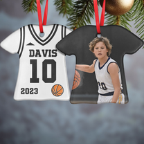 Basketball Jersey - Personalized Ceramic Photo Ornament