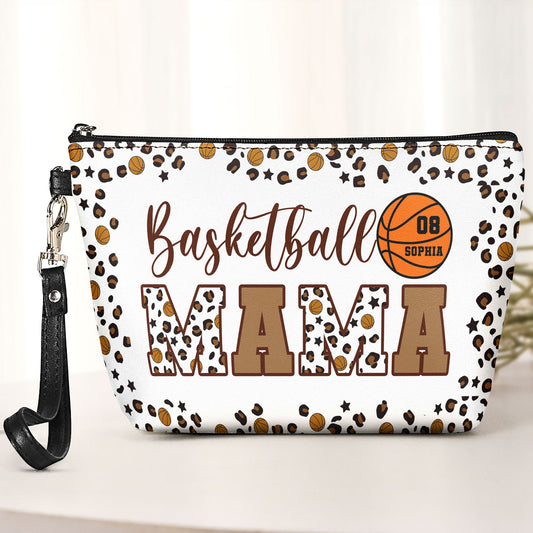 Basketball Mama Leopard Pattern - Personalized Cosmetic Bag