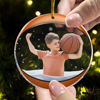 Basketball Ornament - Basketball Team Photo - Personalized Acrylic Photo Ornament