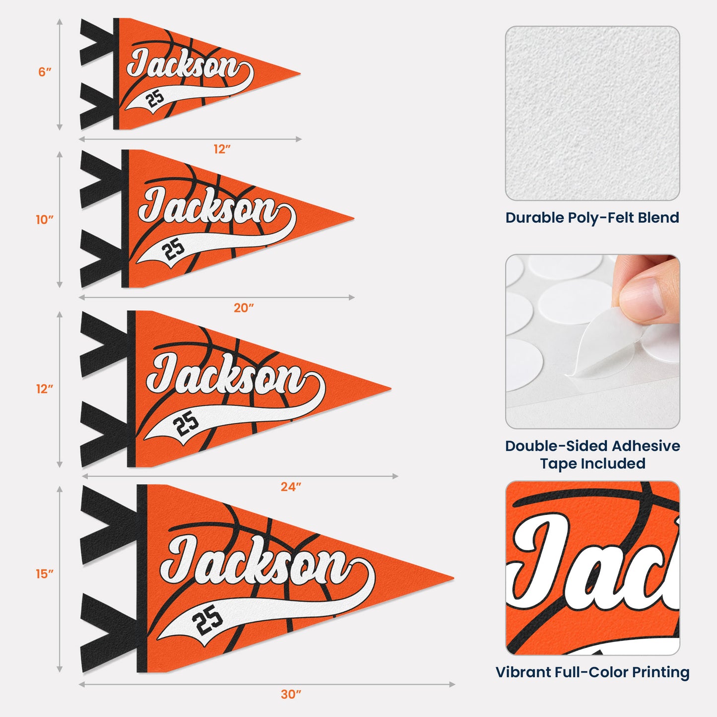 Basketball Player Custom Name And Number - Personalized Pennant 5