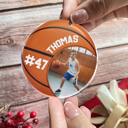 Basketball Player - Personalized Acrylic Photo Ornament