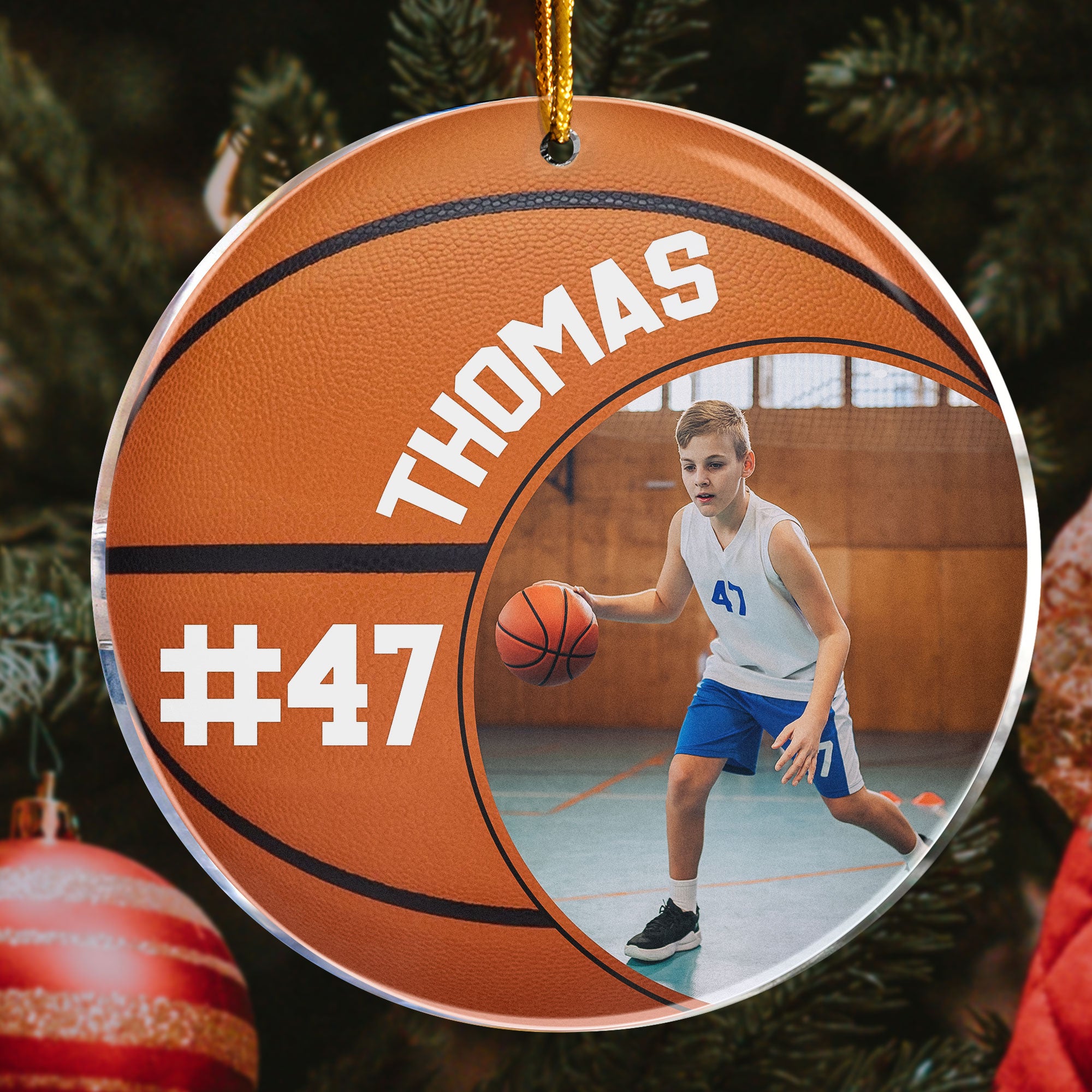 Basketball Player - Personalized Acrylic Photo Ornament