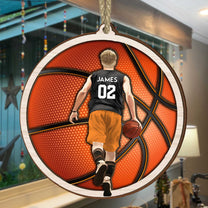 Basketball Shape - Personalized Wooden Ornament