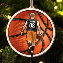 Basketball Shape - Personalized Wooden Ornament
