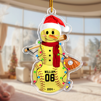 Sport Snowman - Gifts For Basketball, Baseball Players, Boy, Team - Personalized Acrylic Ornament