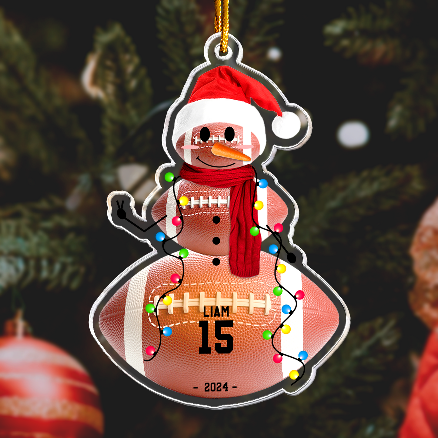 Sport Snowman - Gifts For Basketball, Baseball Players, Boy, Team - Personalized Acrylic Ornament