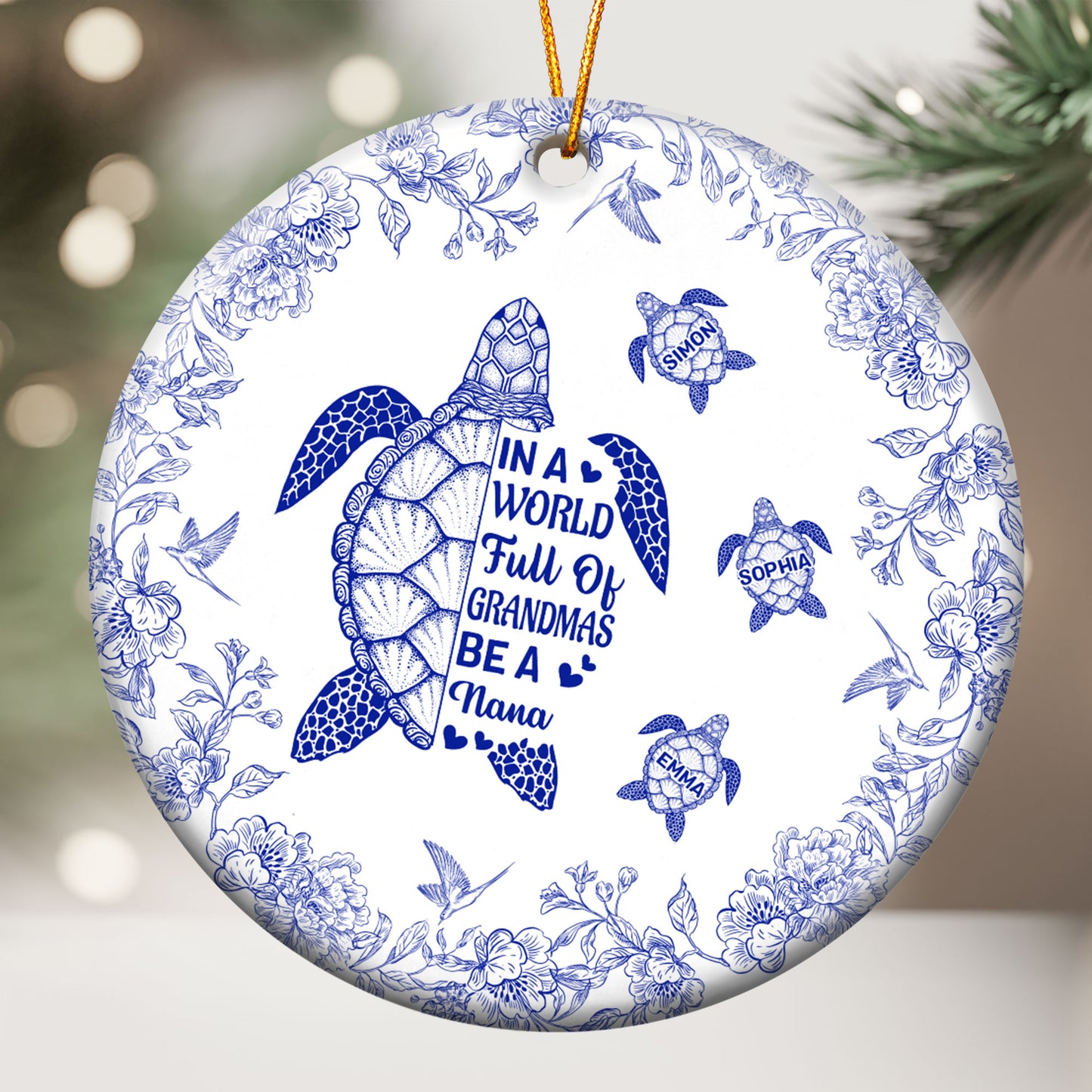 Be A Nana Turle Version Toile De Jouy - Personalized Ceramic Ornament