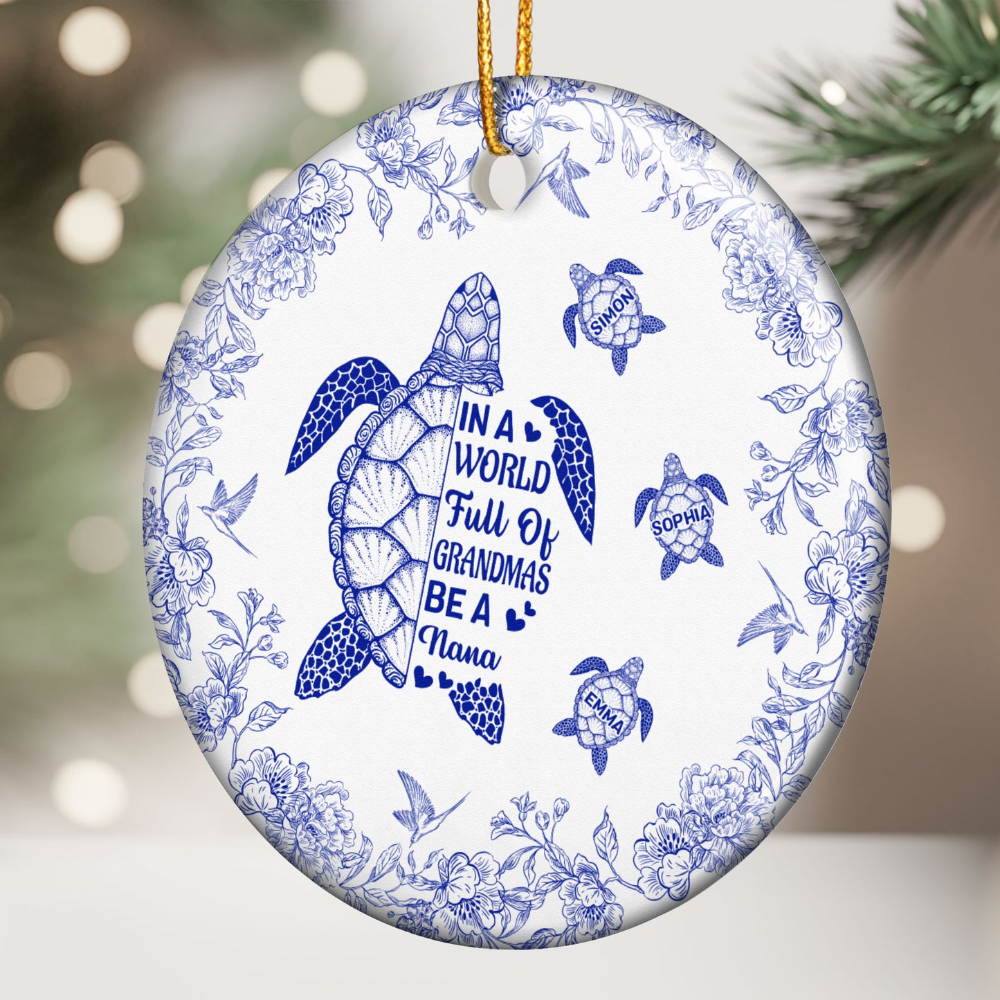Be A Nana Turle Version Toile De Jouy - Personalized Ceramic Ornament