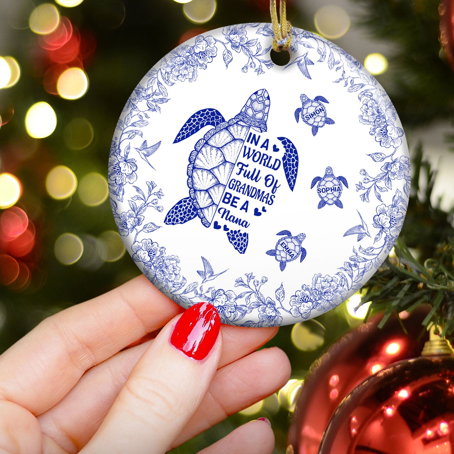 Be A Nana Turle Version Toile De Jouy - Personalized Ceramic Ornament