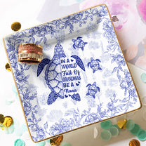 Be A Nana Turle Version Toile De Jouy - Personalized Jewelry Dish