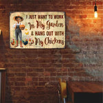 Be Aware A Crazy Chicken Lady And Her Peckers Live Here - Personalized Metal Sign