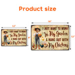Be Aware A Crazy Chicken Lady And Her Peckers Live Here - Personalized Metal Sign