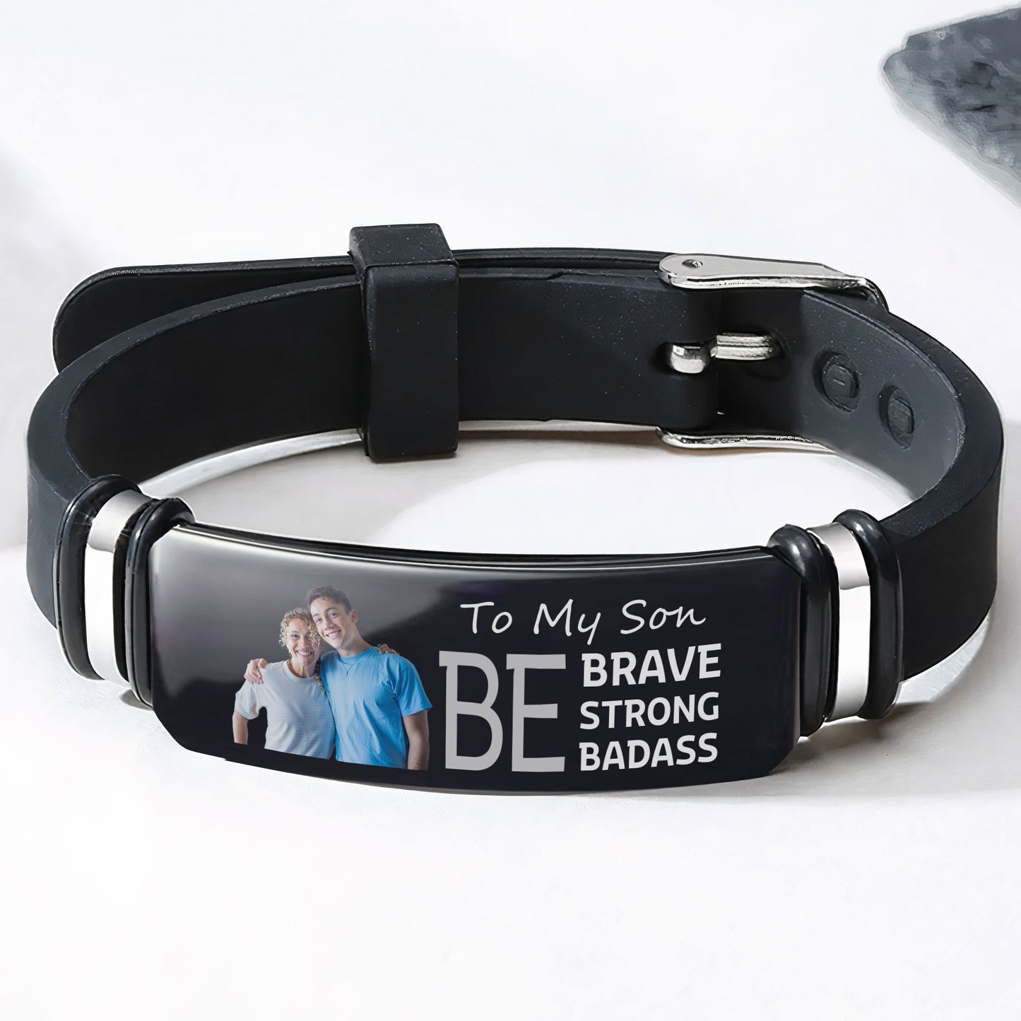 Be Brave Be Strong Be Badass - Personalized Photo Bracelet
