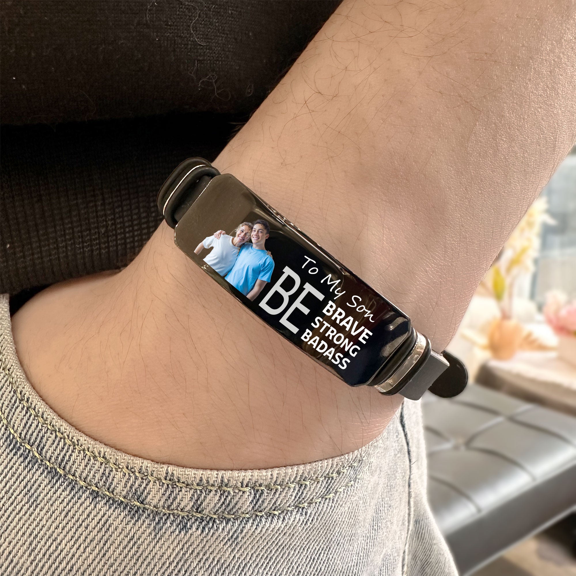 Be Brave Be Strong Be Badass - Personalized Photo Bracelet