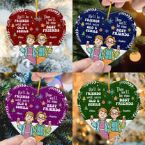 Be Friends 'Till We're Senile - Personalized Heart Shaped Ceramic Ornament