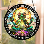 Be Mindful Of The Energy - Personalized Stained Glass Window Hanging Suncatcher