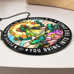 Be Mindful Of The Energy - Personalized Stained Glass Window Hanging Suncatcher