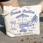 Beach Besties Girls Trip Summer Vacation Vacay Mode - Personalized Beach Bag