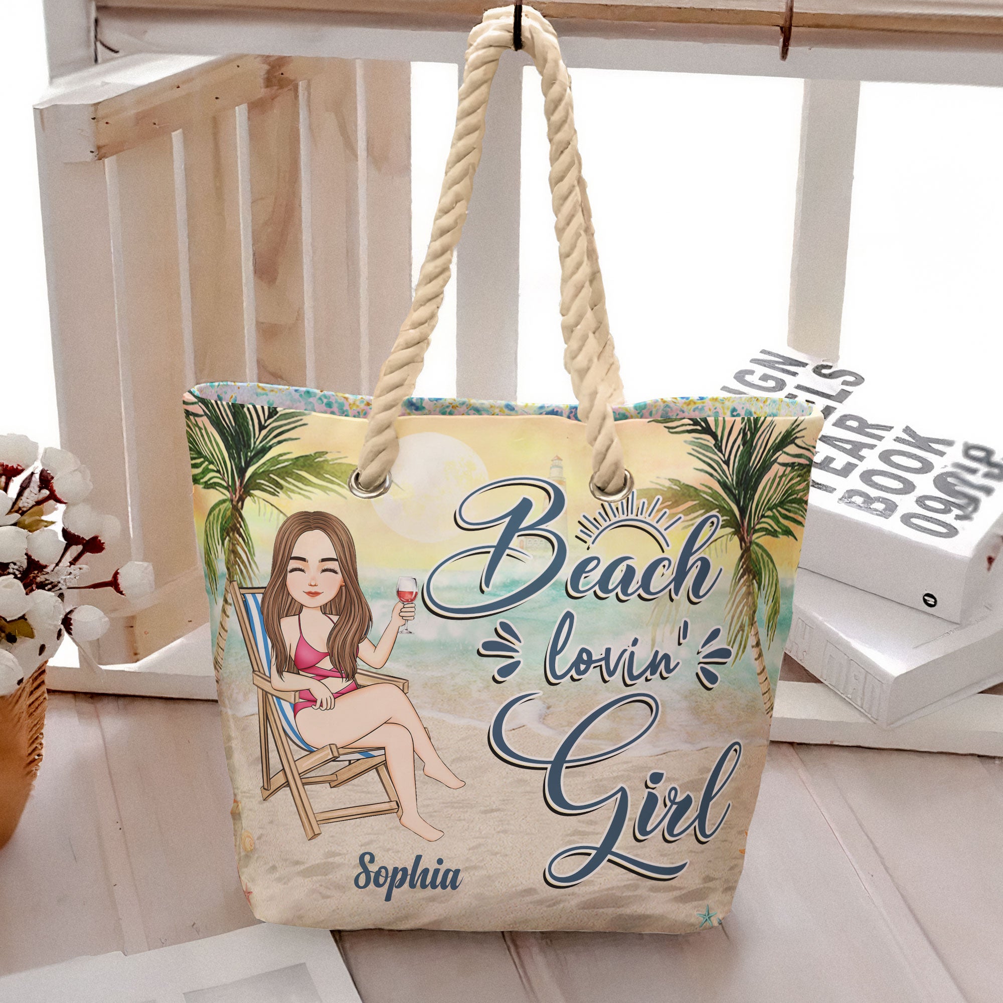 Beach Lovin' Girl - Personalized Beach Bag