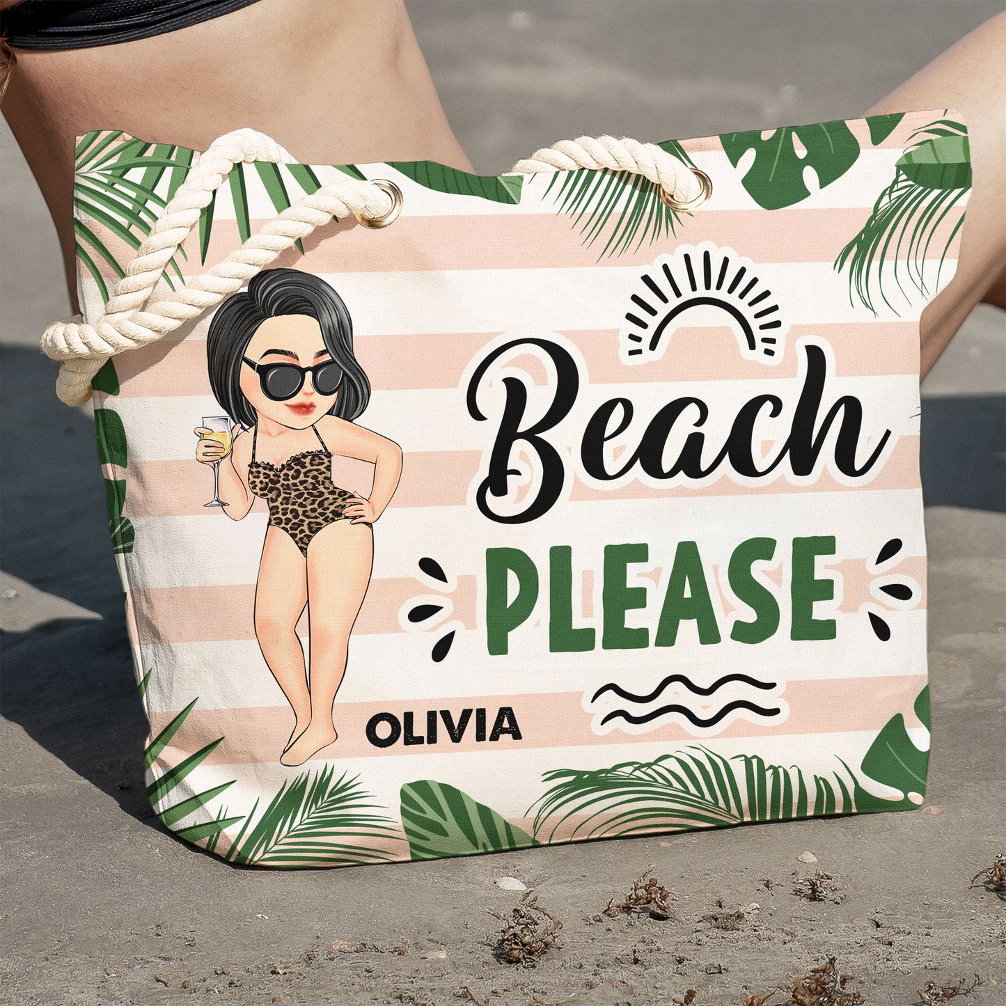 Beach Please - Personalized Beach Bag