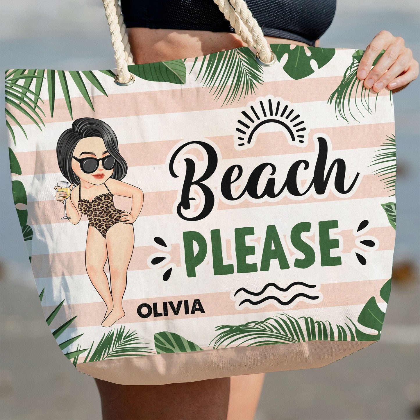 Beach Please - Personalized Beach Bag