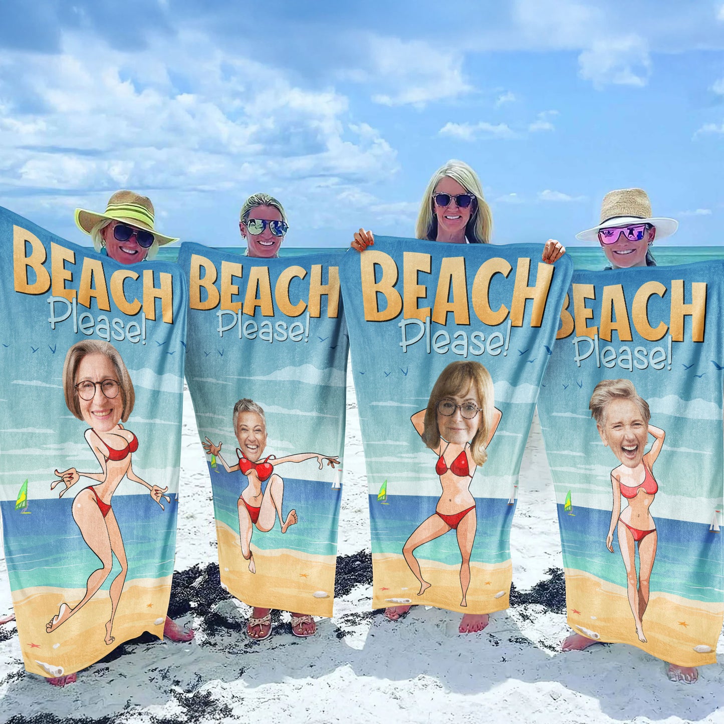 Beach Please - Personalized Photo Quick-Dry Beach Towel
