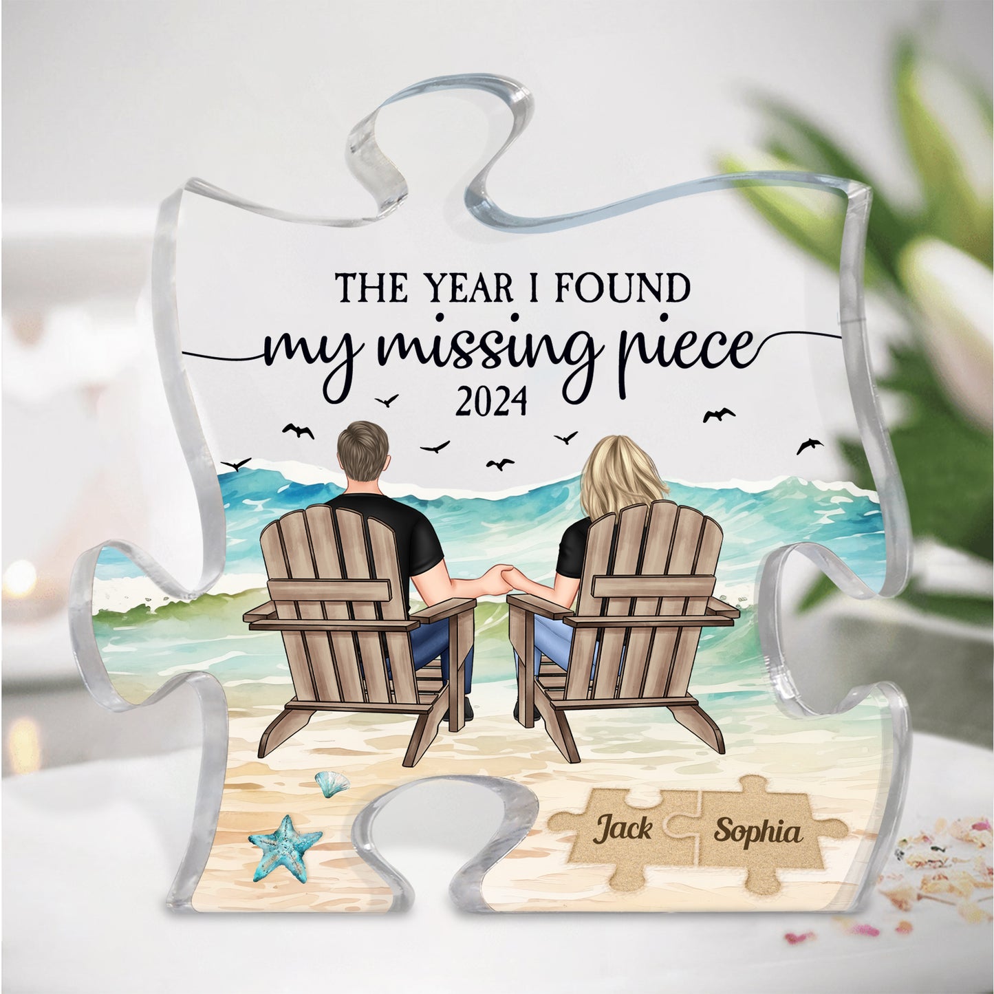 Beach Scene The Year I Found My Missing Piece - Personalized Acrylic Plaque