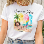 Beach Summer Vibes - Personalized Photo Shirt