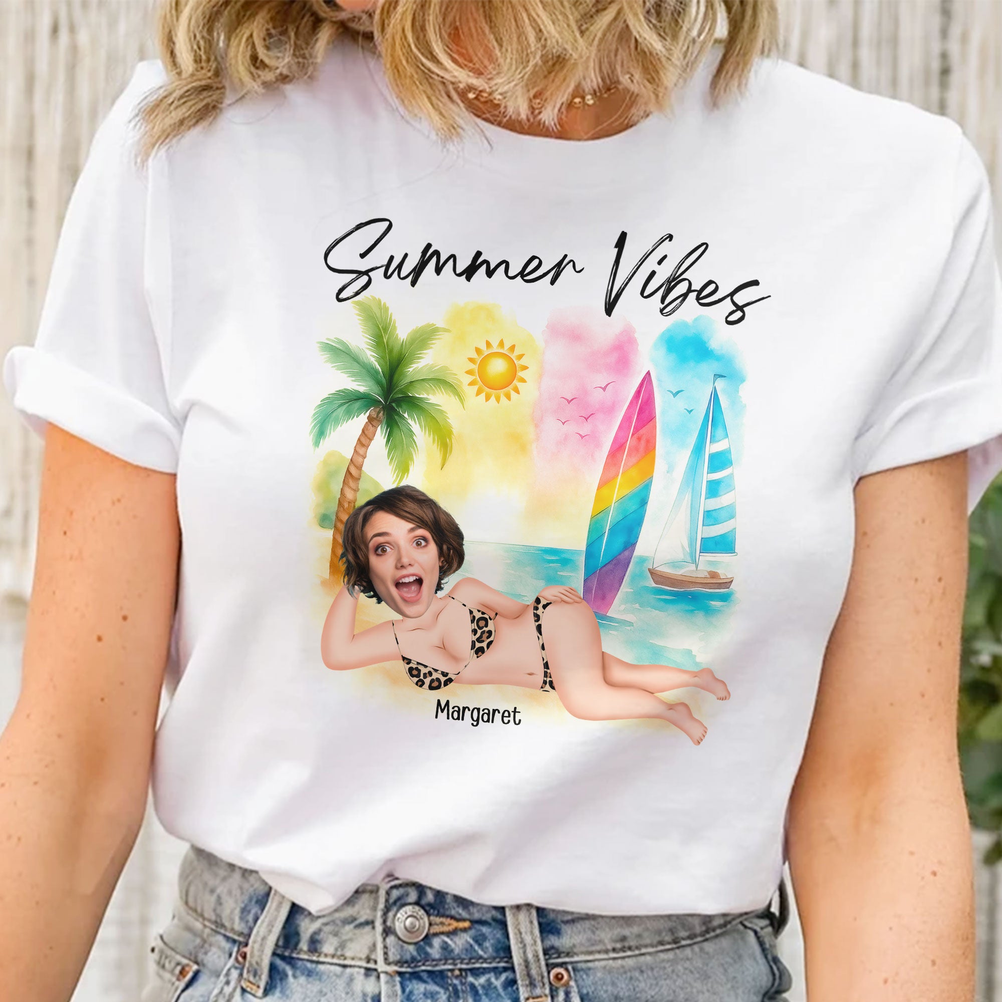 Beach Summer Vibes - Personalized Photo Shirt
