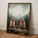 Bear Family Art Home Decor - Personalized Poster