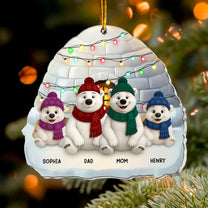 Bear Family - Christmas Version - Personalized Acrylic Ornament