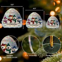 Bear Family - Christmas Version - Personalized Acrylic Ornament