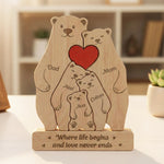 Bear Family, Mama Bear, Daddy Bear & Baby Cubs - Personalized Wooden Family Puzzle