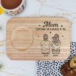Because Of You - Custom Engraved Wooden Tea & Biscuit Board