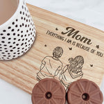 Because Of You - Custom Engraved Wooden Tea & Biscuit Board