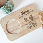 Because Of You - Custom Engraved Wooden Tea & Biscuit Board