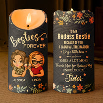 Because Of You I Laugh A Little Harder Friendship Gift - Personalized LED Candle