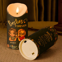 Because Of You I Laugh A Little Harder Friendship Gift - Personalized LED Candle